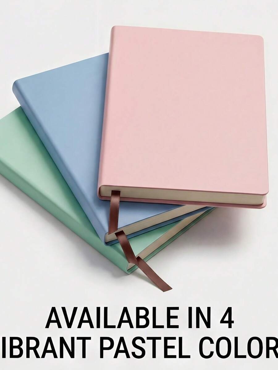 1pc Premium A5 PU Leather Notebook, 160 Pages Thick Non-Bleed Paper, Flexible Diary With Ribbon Bookmark, Suitable For Office Bac, First Day Of School