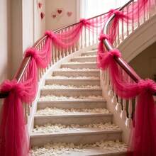 1 Roll - Romantic Rose Red 50-Meter Net Fabric Can Be Used For Wedding Decorations, Valentine's Day Party Scene Decorations, Birthday Parties, Halloween And Christmas Decorations, Event Party Backgrounds, And Outdoor Garden Parties. - View 4