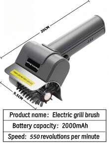Electric BBQ Brush - Cordless Rechargeable BBQ Cleaning Brush, 180° Adjustable Brush Head, 2000mAh Large Capacity High Torque Rotating Brush, Suitable For Outdoor Stainless Steel And Cast Iron Grills - Multicolor - View 9