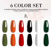 LIMEGIRL All Season Gel Nail Polish Set – 6 Colors Gel Polish With Top Base Coat Soak Off UV LED Fall Winter Manicure Gift For Women (Set C) - Multicolor - View 3