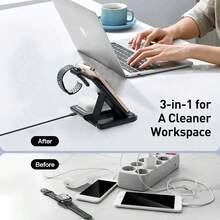 15W Foldable 3-In-1 Fast Wireless Charging Station Base, Compatible With IPhone 16 15 14 13 12 11, 9 8 7 6 5 Pro, USB Powered - Multicolor - View 5