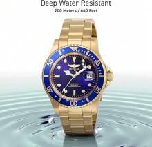Invicta 男士 26974 Pro Diver 石英三针蓝色表盘腕表 - 藍色 - 查看 5