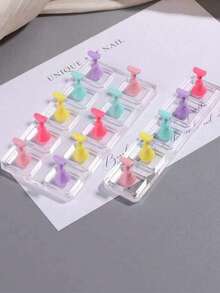 2pcs/Set (10pcs Total) - Nail Tray, Nail Art Stand Set (Base Only), Press-On Nail Art Stand, Nail Practice Hand Tray, Pre-Coated Nail Art Stand, Nail Art Display Rack, Home Nail Salon Beginner Set (Silver) Nail Box, Nail Tech Supplies, Nail Tools, Nail Supplies, Nail Stand - Multicolor - View 3