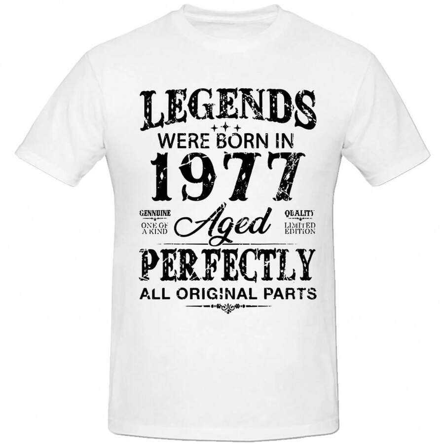 Vintage 1977 Funny 47-Year-Old Oldsters And Women 47. Birthday Shirts Graphic Boyfriend Husband Streetwear Gifts Summer Shirt - Color 3 - View 1