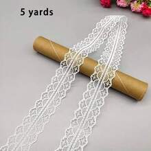 1PC- 5 Yards Lace Trim DIY Handmade Decoration Clothing Edge Knitting Tablecloth Sofa Lace Fabric Material - White - View 6