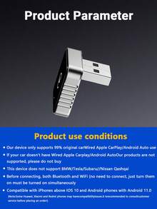 XUDA 新版 CarPlay AI Box Mini Superbox 有線轉無線，無線 CarPlay 與 Android 2 合 1 功能，支援 2.4-5.0 GHz WiFi 5，相容 99% 配備有線 CarPlay 與 Android 的車輛 - A - 查看 3
