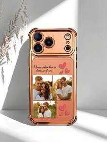 1pc Customized Orange Phone Case, Supports Personalized Photos, Suitable For Friends, Couples And Families. Compatible With Upgraded 17 Pro Max/Air/17 Pro/16 Pro Max/15 Pro Max/14 Pro Max Full-Body Camera Protection, Matte Semi-Transparent Anti-Fall Anti-Scratch Ultra-Thin Shell, Military-Grade Protection, An Ideal Gift For Family - Orange - View 2