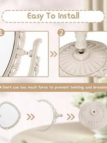 1pc Vintage Double-Sided Makeup Mirror Suitable For Daily Use - White - View 11