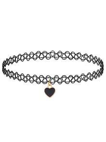 1 buah Kalung Liontin Hati dari Tali Pancing Buatan Tangan, Kalung Choker Modis Retro yang Dipersonalisasi untuk Wanita - MultiWarna - View 13