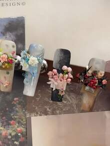 1件裝花束矽膠美甲模具 信封蝴蝶結緞帶 3D雕刻可穿戴美甲裝飾指甲模具 - 無色 - 查看 9