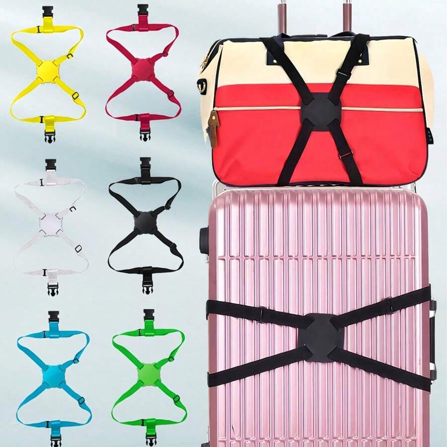 Luggage Straps, Travel Suitcase Fixing Straps, Packing Straps, Adjustable Travel Luggage Straps, Suitable For Travel, Flight And Business Trip; Compatible With Handbags, Suitcases, Backpacks, Travel Bags And Various Bags - Multicolor - View 1
