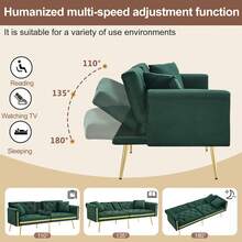 Two-Seater,Sofa,Bed - Green - View 6