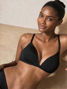 Veilyse Women's Seamless Supportive Wireless Bra With Lift And Shaping, Comfortable For Summer - Black - View 9