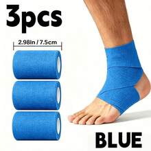 3pcs 2.98 Inch High Elasticity Self-Adhesive Band, Suitable For Feet, Hands, Elbows, Ankles, Knees, - Multicolor - View 5