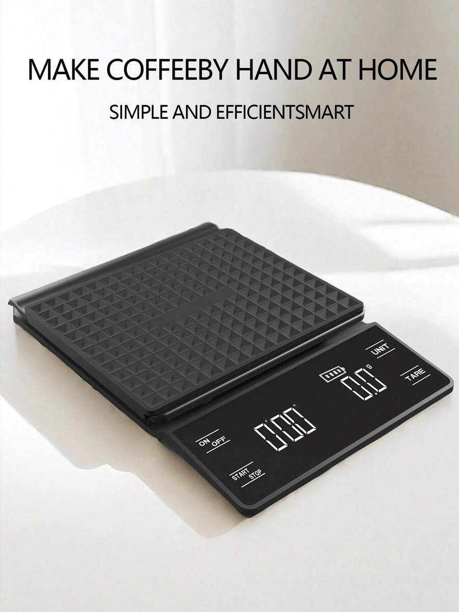 1pc Black Fashion Electronic Coffee Scale - Espresso Drip Coffee Scale, Baking Kitchen Scale, 3000g/6.6lbs Version, Requires 3 AAA Batteries (Batteries Not Included)