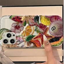 邪惡之眼珠飾圖案印花透明手機殼，水果花卉幸運符圖案印花防震保護殼，相容 iPhone 13/11/17/17 Pro，相容 Galaxy/A54/A14/A12/A13，防水防震防刮耐用，夏季禮物派對 - 彩色 - 查看 5