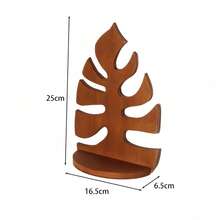 Estantería decorativa de almacenamiento con forma de hoja montada en la pared de madera, organizador de pared para el hogar, estantería decorativa de almacenamiento - A - Ver 4
