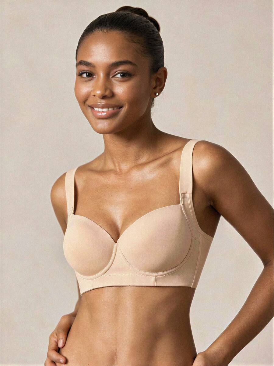Veilyse MIMILEMON 3pcs Women's Underwire Bras - Wide Straps, Lift, Side Support, Comfortable & Fashionable For Summer - Multicolor - View 1