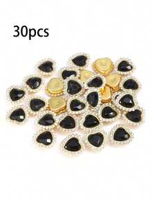 30pcs/Set Colorful Heart Rhinestone DIY Accessories, Random Color - Multicolor - View 12