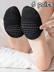 2/4/6雙女款夏季薄款半趾襪 防滑前掌隱形低筒休閒襪 - 彩色 - 查看 10