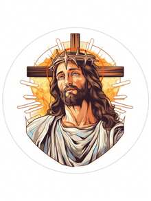 Calcomanía de vinilo transparente troquelada de la corona de espinas y la cruz de Jesucristo premium para ventanas de coche/camión. Resistente al agua y a la intemperie para portátiles. Regalo cristiano duradero y accesorios para automóviles, fácil de despegar y aplicar, sin residuos pegajosos. - A - Ver 1