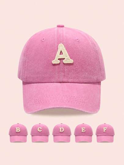 1pc Women/Men 26 Letters Washed Baseball Cap Sun Protection Hat, Suitable For Outdoor Activities, Daily Wear,Sun Protection