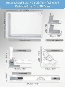 High/Quality Drawing Board Table Desk Board Art Craft Table Adjustable Angle - A3 - View 3