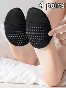 2/4/6雙女款夏季薄款半趾襪 防滑前掌隱形低筒休閒襪 - 彩色 - 查看 9