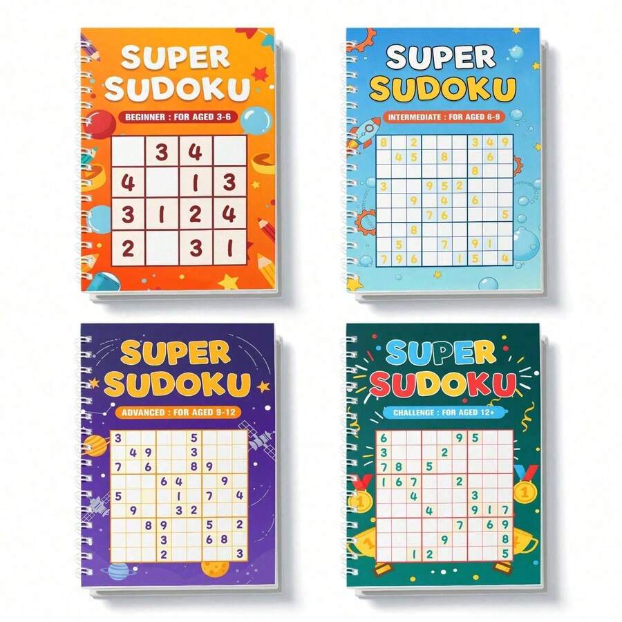 Super Sudoku Game Practice Book - Colorful Space Theme Number Grid Challenge, Cultivate Concentration, Logical Thinking, Patience And Problem-Solving Confidence Through Brain Training Back To School - 超級數獨 - 查看 1