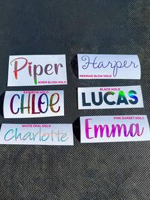 Stiker Vinyl Nama Kustom, Stiker Nama yang Dipersonalisasi, Stiker Botol Minum, Stiker Laptop, Label Nama Sekolah, Stiker Nama Sekolah, Stiker Gelas - MultiWarna - View 3