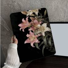 1pc Y-Shaped Tri-Fold Tablet Protective Case, 2 Styles Vintage Pink & White Lily Floral P, Compatible With IPad 10.9/10.2/Air 5th Gen/Pro 11/10th Gen/9.7/Air 2/(7th Gen)/(8th Gen)/Air 4/5/Pro 11/10th Gen 10.9 Inch 2022 Smart Case/Air 13(M3 2025)/Air 11(M3 2025)/Air 11(M3 2025)/11(A16 2025)/Compatible With Galaxy Tab S10+/S9/A9, Compatible With Xiaomi 5/5PR/6/6PRO/7/7PRO - Multicolor - View 4