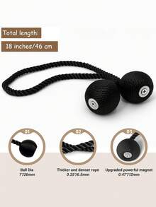 2pcs Magnetic Curtain Tiebacks, Polyester Rope Curtain Buckles, Modern Style Curtain Fasteners, Suitable For Home And Office Decor - Multicolor - View 4