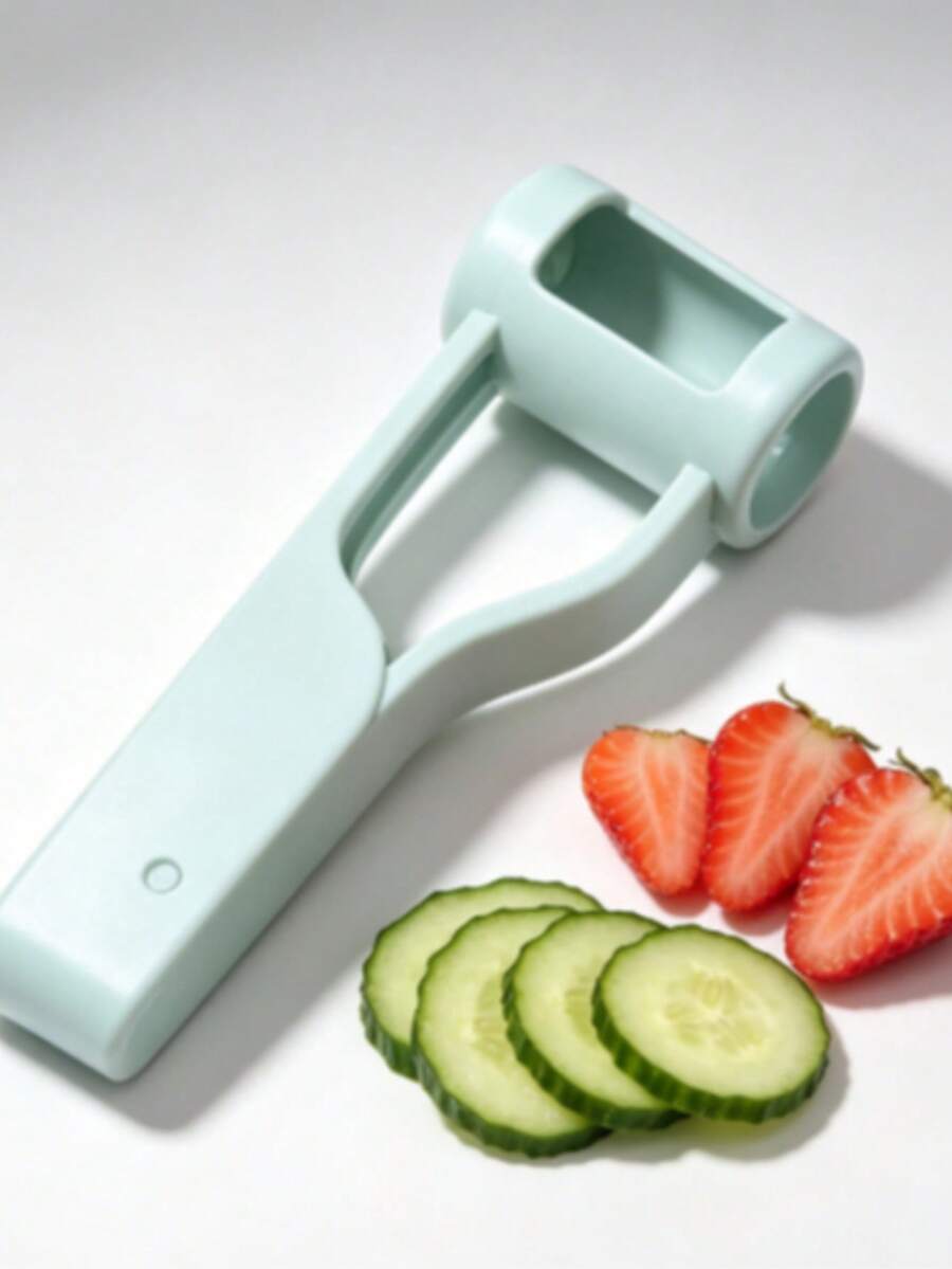 1 Tagliauva – Adatto per bambini piccoli e neonati; taglia in quarti uva, ciliegie, pomodori e fragole. Ideale per insalate di frutta e verdura o decorazione di torte. Uno strumento da cucina in acciaio inossidabile/affettatore di frutta - Multicolore - Visualizzare 1