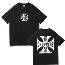 Summer Fashion T Shirt Women Men Cotton West Coast Choppers Print T-Shirt Casual Short Sleeve O-Neck Tshirt Vintage Clothing Tee ID5D - Black - View 1