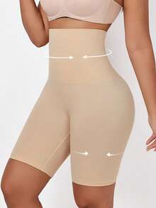 Women's High Elasticity Tummy Control Tight Fit Base Shorts Summer - Apricot - View 6
