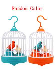 One Electric Sound Control Birdcage Lamp With Simulated Bird Chirping Sound, Children Color Accessories Randomly - Multicolor - View 12