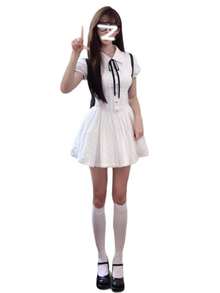 [Spring/Summer New Arrival College JK Outfit] Polo Collar Shirt Dress With Waist-Cinching Pleated A-Line Mini Skirt - Sweet And Spicy Design Slimming - White AH17-2 - View 5