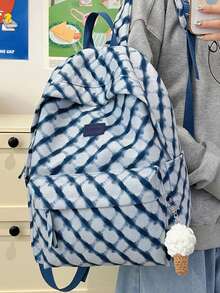 LECEY Casual Versatile Large Capacity Backpack - Blue - View 4