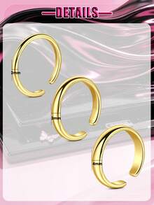14K Gold Women's Toe Ring, Thin Beach Foot Jewelry Summer Adjustable Open Toe Ring 2mm 3mm 4mm - Plain Ring - View 4