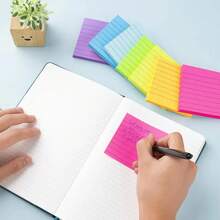 8 Packs Colorful Striped Sticky Notes, 45 Sheets Per Pad, Strong Adhesion, Suitable For School, Study, Office And Home Notes - one-size - View 8