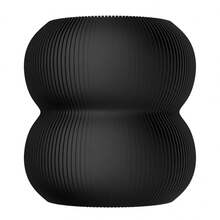 ORIZZONTE Vase décoratif à double globe avec texture côtelée verticale, porte-fleurs pour fleurs séchées et compositions minimalistes, décoration maison/bureau – 100 % fabriqué en Italie, expédié d'Italie - noir - Voir 8