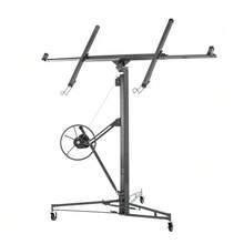 Plasterboard Lifter For Drywall Panels And Ceilings: Max. 68 Kg, Working Height, 60-Degree Tilt, Foldable With 3 Locking Wheels For Easy Transport - 灰色 - 查看 11