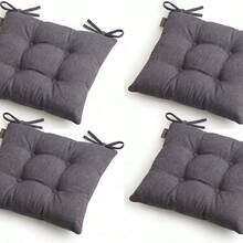 4 Packs Pofidik Chair Seat Cushions, 40*40 Cm – Extra Soft & Comfortable In Der Turkei - Dark Grey - View 2