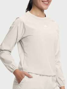 HOTSUIT 女款桑拿出汗外套健身上衣，運動桑拿上衣，健身運動服，適合健身與訓練，僅上衣 - 卡其色 - 查看 7