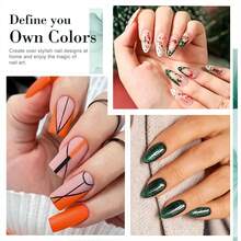 LIMEGIRL All Season Gel Nail Polish Set – 6 Colors Gel Polish With Top Base Coat Soak Off UV LED Fall Winter Manicure Gift For Women (Set C) - Multicolor - View 2