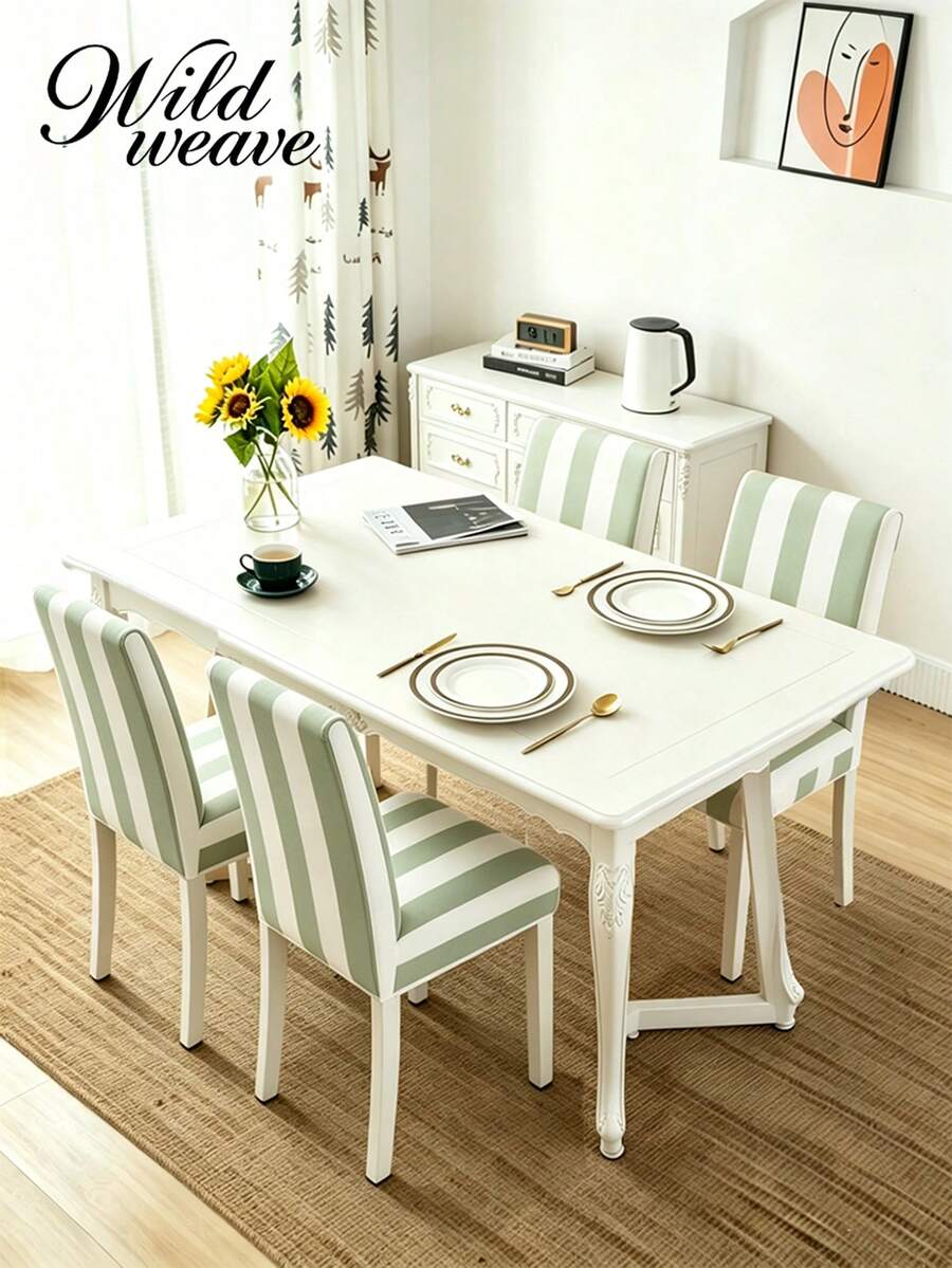 1/4/6pcs Striped Print Chair Covers, Modern Minimalist Digital Print Stretch Dining Chair Covers, All-Season Suitable For Living Room, Home, Restaurant, Banquet, Party And Holiday Decoration