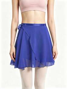 1 pezzo Gonna da balletto in chiffon con nastro in raso, gonna da danza mini avvolgente regolabile, sciarpa da vita, leggera e fluida, gonna trasparente da pratica per adulti, ideale per balletto, danza modellante e allenamento di danza cinese, accessori da spiaggia per donne - Multicolore - Visualizzare 29