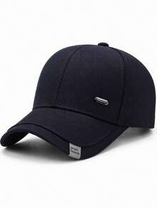 1 pieza Gorra de béisbol de unicolor, unisex, diseño cosido, gorra de camionero, gorra de sol casual y sencilla de moda, adecuada como regalo para papá/mamá, disponible en 4 colores: caqui, negro, gris oscuro, azul oscuro - Multicolor - Ver 15