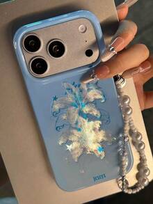 Cute Aesthetic Shiny Blue Lily Star With Hanging Rope Phone Case ...