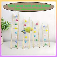 1pc Parrot Colorful Bead Ladder, Multiple Sizes Available, Parrot Climbing Hook Play & Entertainment Ladder, Suitable For Cockatiel/Budgie/Lovebird/Small To Medium Parrots, Universal Cage Climbing Ladder, Bird Cage Accessory, Parrot Toy (Random Color Bead Combination) - Classic Straight Ladder - View 1